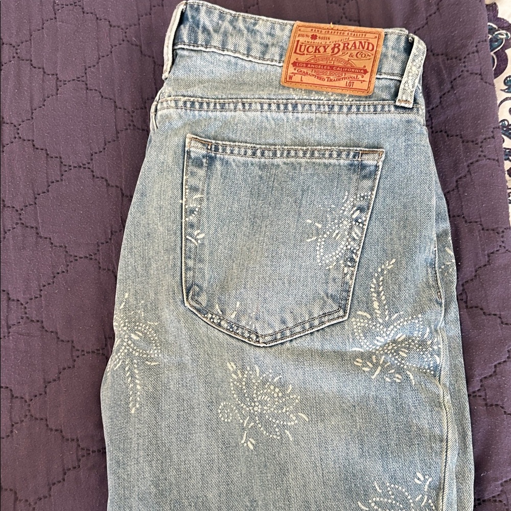 Women’s Blue Jeans with Embroidered Design